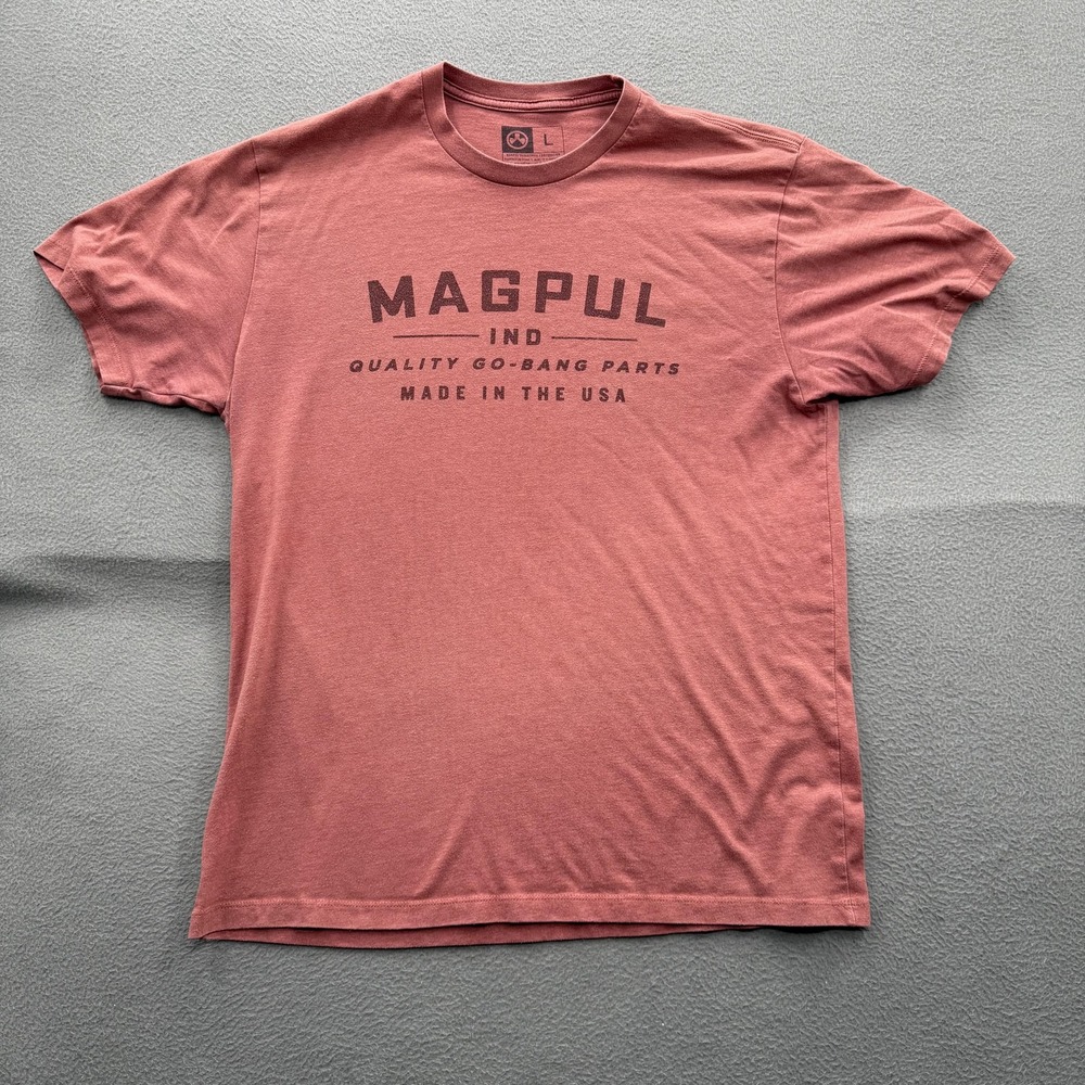 Magpul Shirt Mens Large Red Made In USA Logo Graphic Tee Cotton Poly Tagless